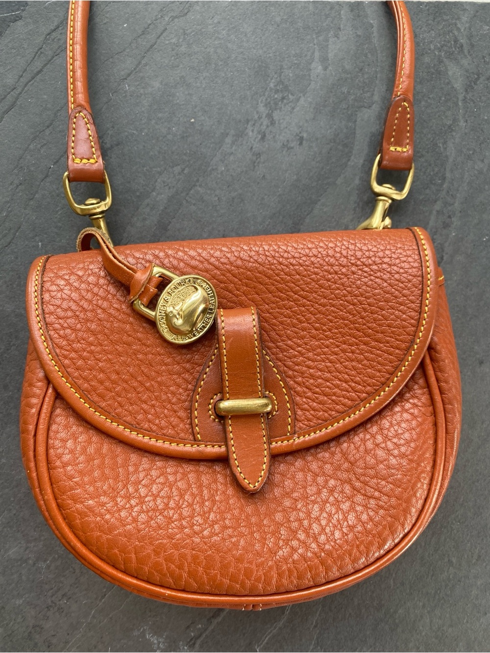 Vintage DOONEY & Bourke made in USA mini bag Rust Leather Saddle Crossbody